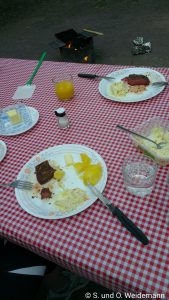 Essen mit Fleisch