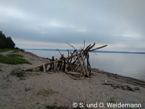 Blick auf den See, ohne das Rauch in der Luft liegt